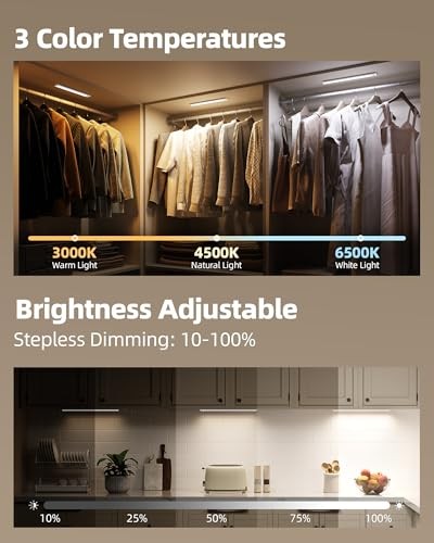 6-Pack Under Cabinet Lighting Wireless, LED Motion Sensor Light 6 Pack 8inch