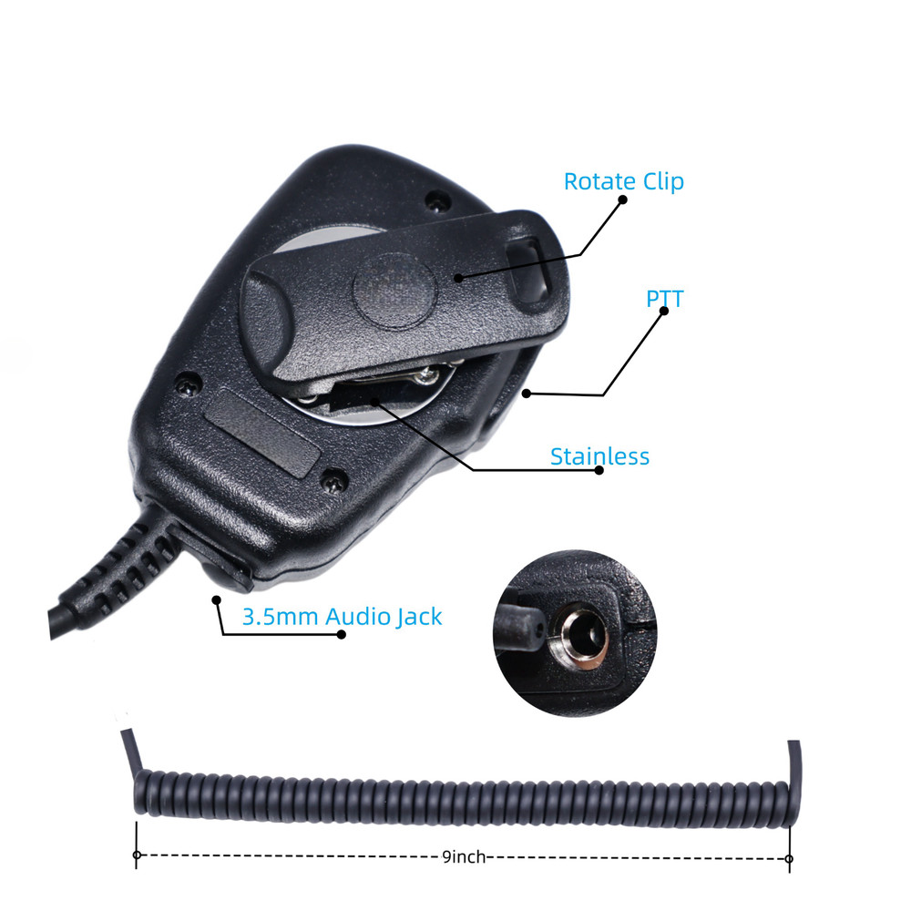2.5 Jack Plug Handheld Shoulder Speaker Mic Microphone Compatible with Motorola