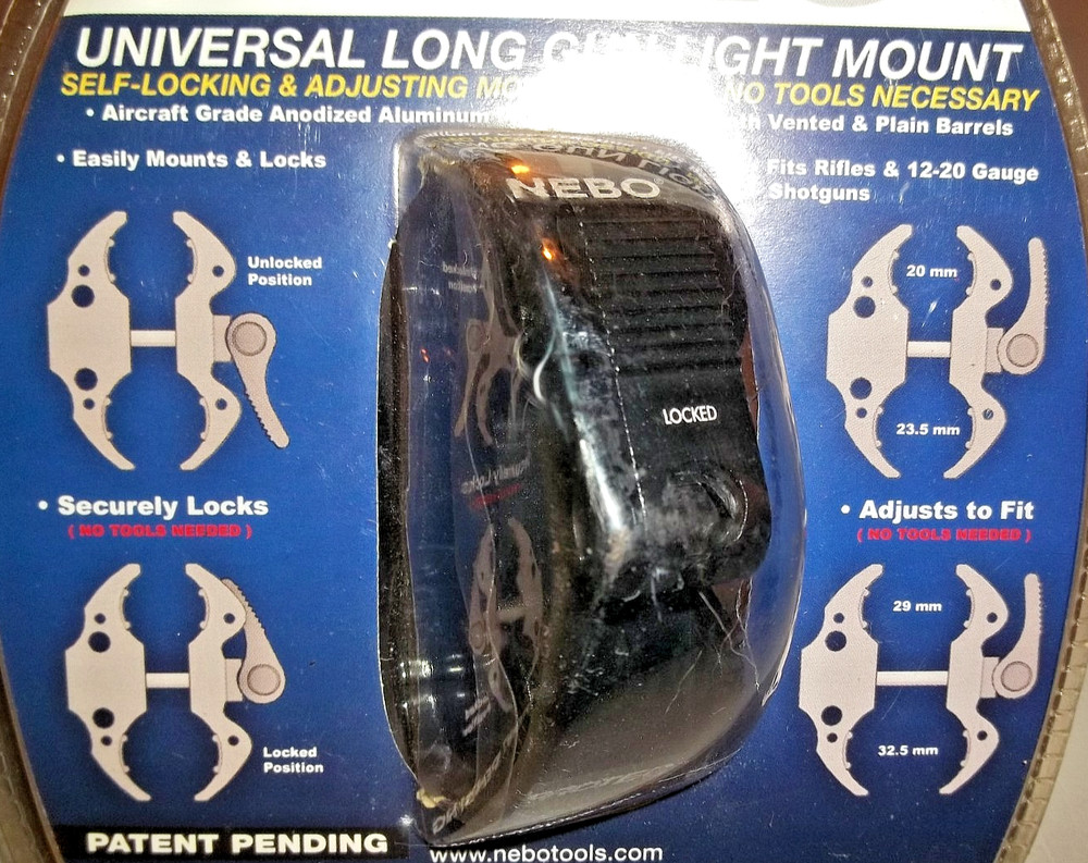 Nebo Protec UNIVERSAL Long Gun Light Mount Self-Adjusting & Locking FREE SHIP -