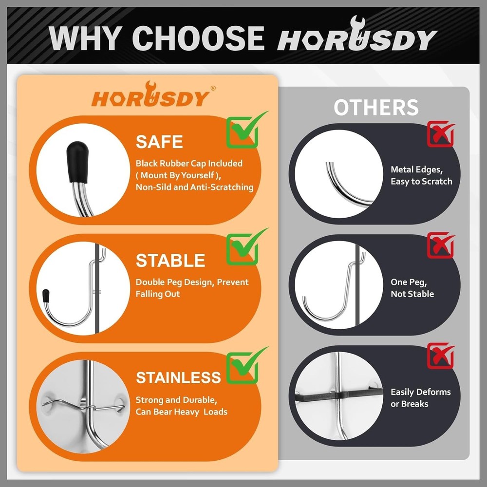 Heavy-Duty Pegboard Hooks & Bins - Garage Workshop Organizer