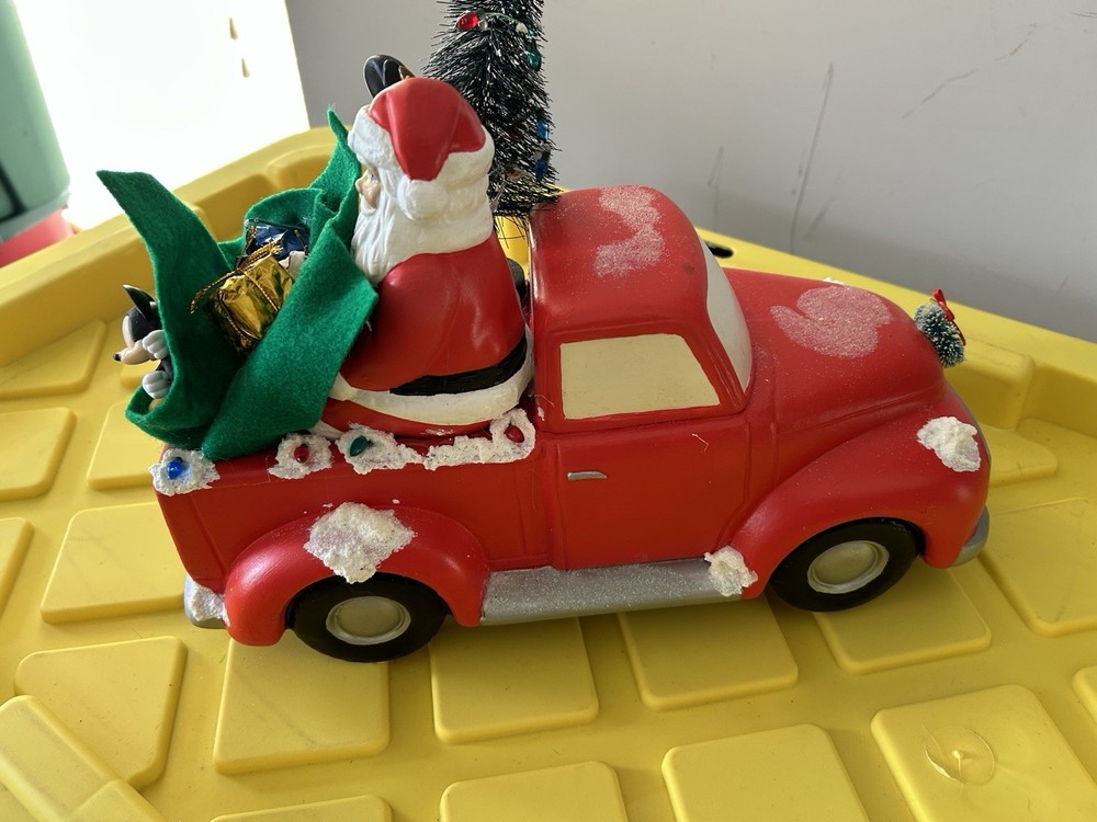 Ceramic Truck Santa In Back