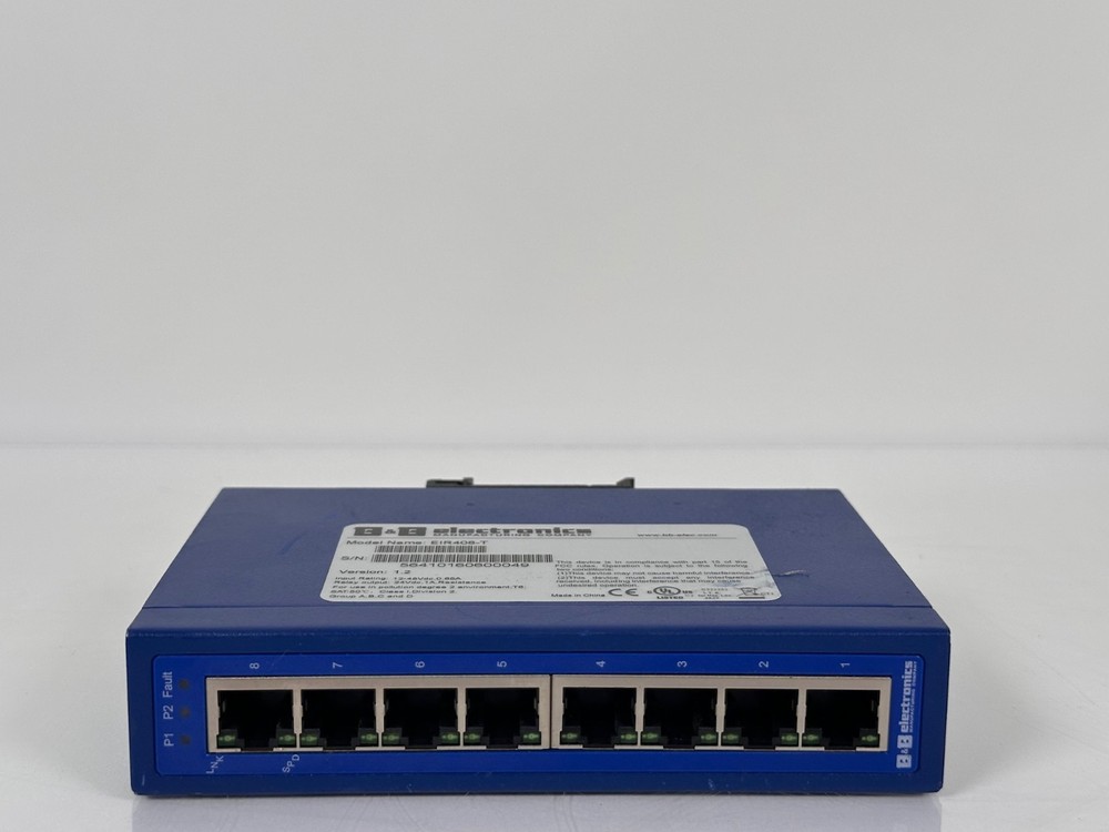 B&B Electronics EIR408-T Version 1.2 Ethernet Switch 8 Port
