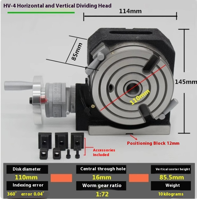 High Precision Vertical and Horizontal Indexing Milling Machine Rotary Table