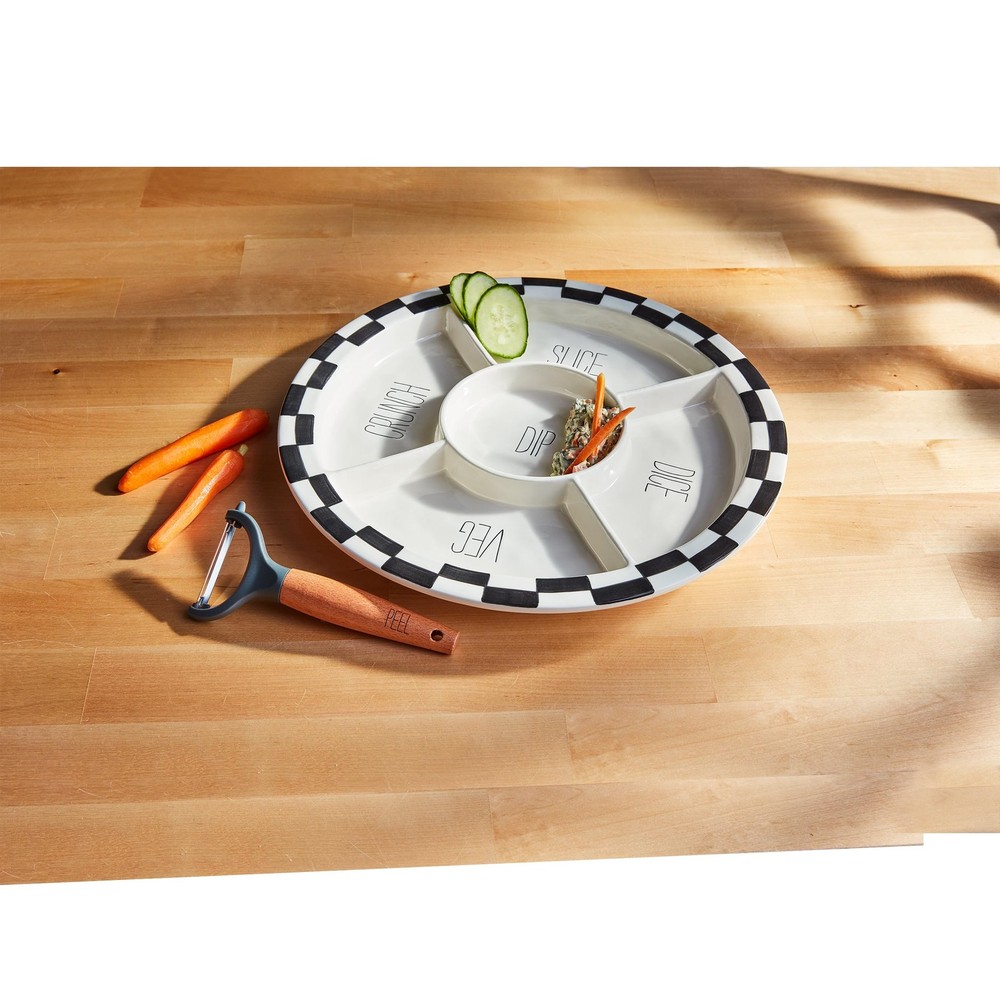 Mud Pie Bistro Veggie Platter Server 13" w/Peeler Ceramic Dishwasher Safe