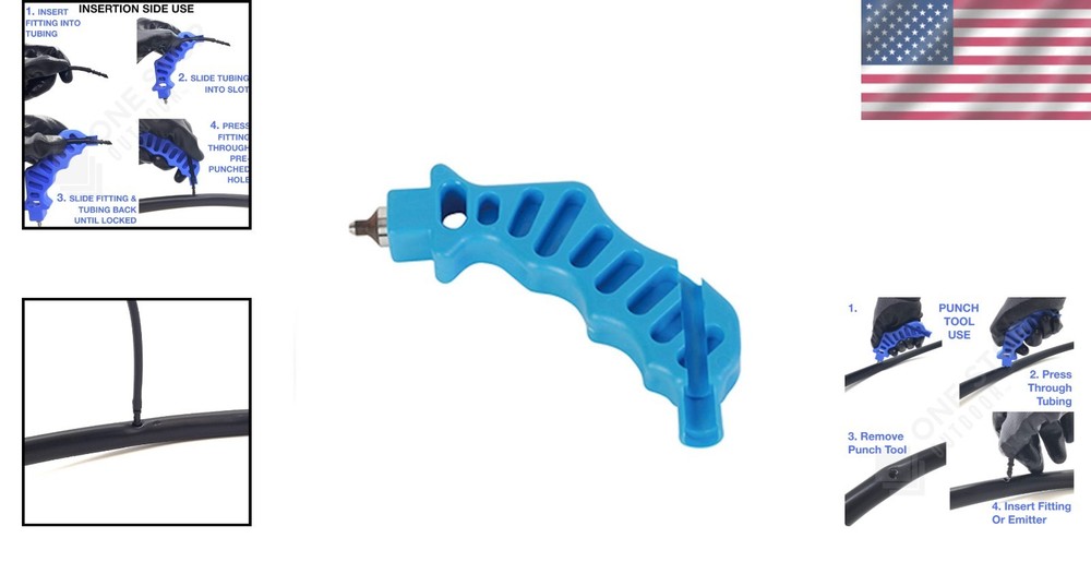 Durable Plastic Hole Punch & Fitting Insertion Tool - Ideal for 1/4" Drippers