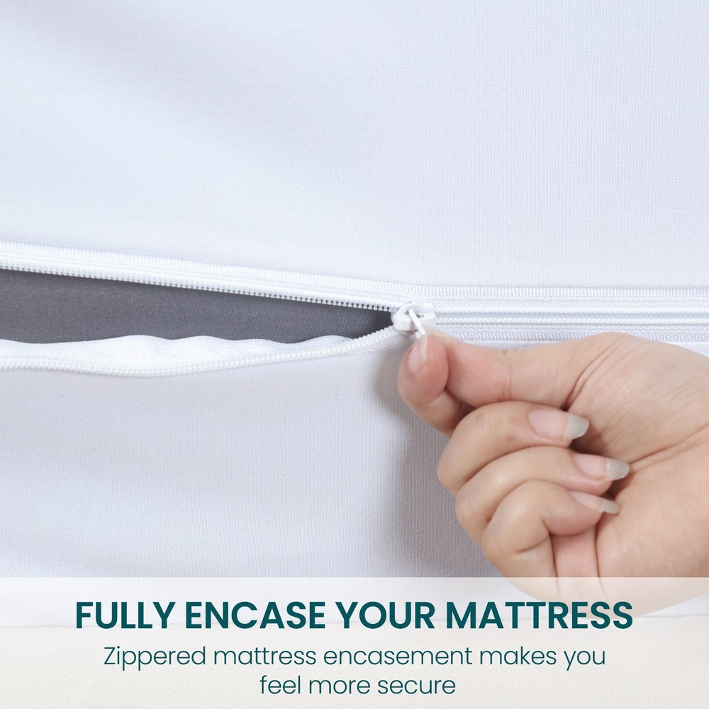 Mattress Encasement Waterproof Protector Zippered Deep Pocket Bed Bug Protector