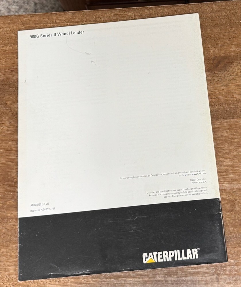 980G Series II Caterpillar Brochure 2001