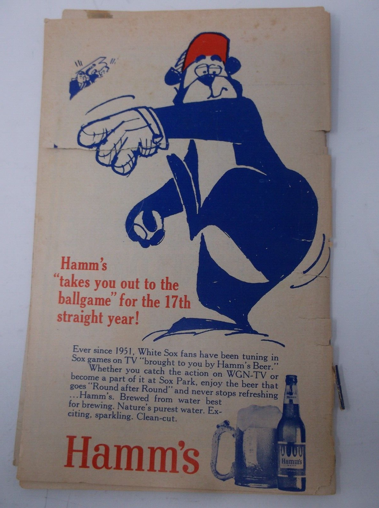 Vintage 1967 Chicago White Sox Official Scorecard Program