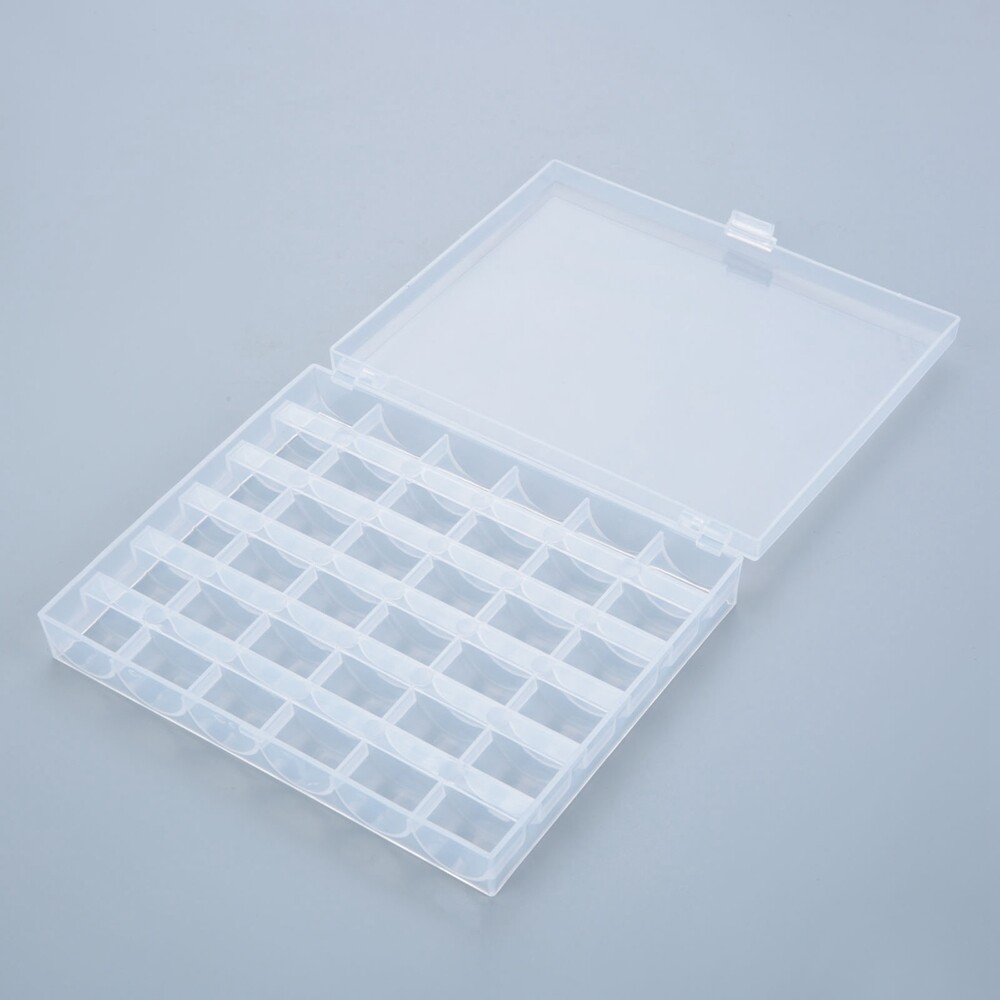 36 Grids Bobbin Case Plastic Storage Box Thread Organizer Holder Sewing Access