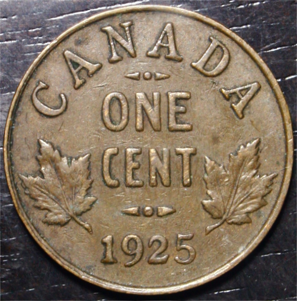 1925 Canada One Cent BN King George V Key Date