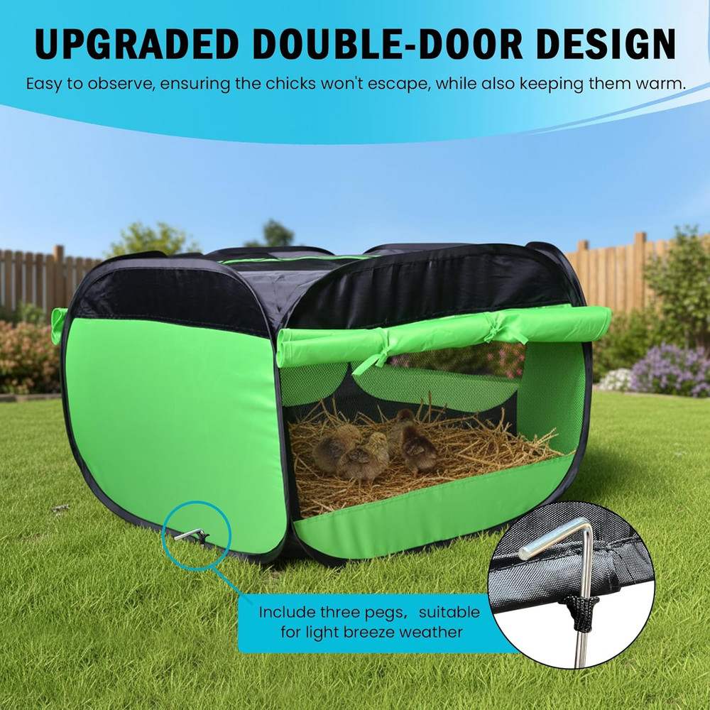 Chicken Brooder Box for Chick Starter Kit Upgrade Three-Sided Mesh Window Broode