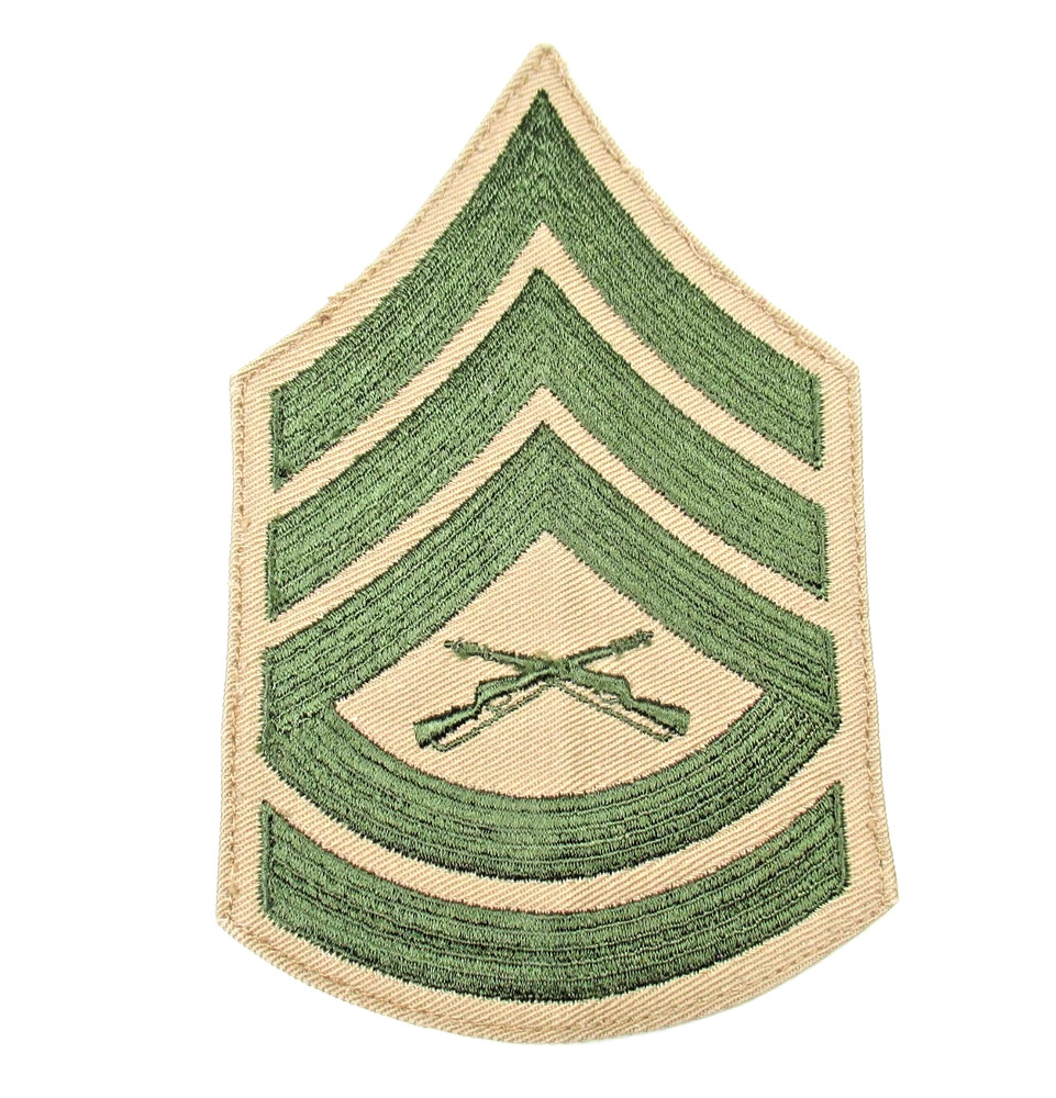USMC Gunnery Sergeant Rank Patch Embroidered Sew On Vintage