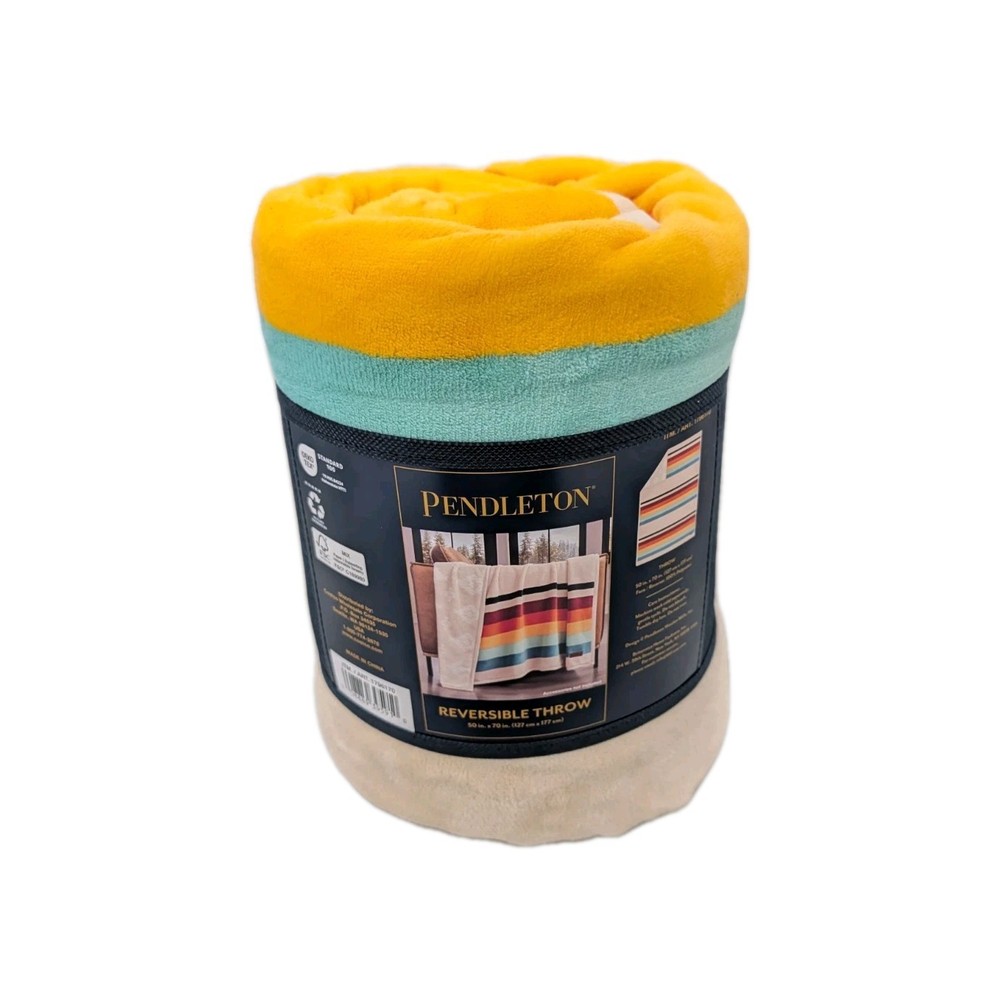 Pendleton Reversible Plush Throw, Mount Foraker 50x70in 100% Polyester, Soft NEW
