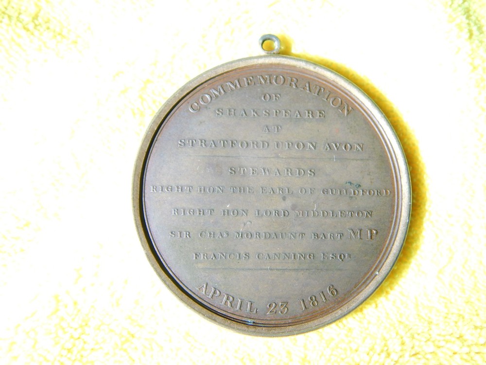 1816 Bronze Medallion Shakespeare