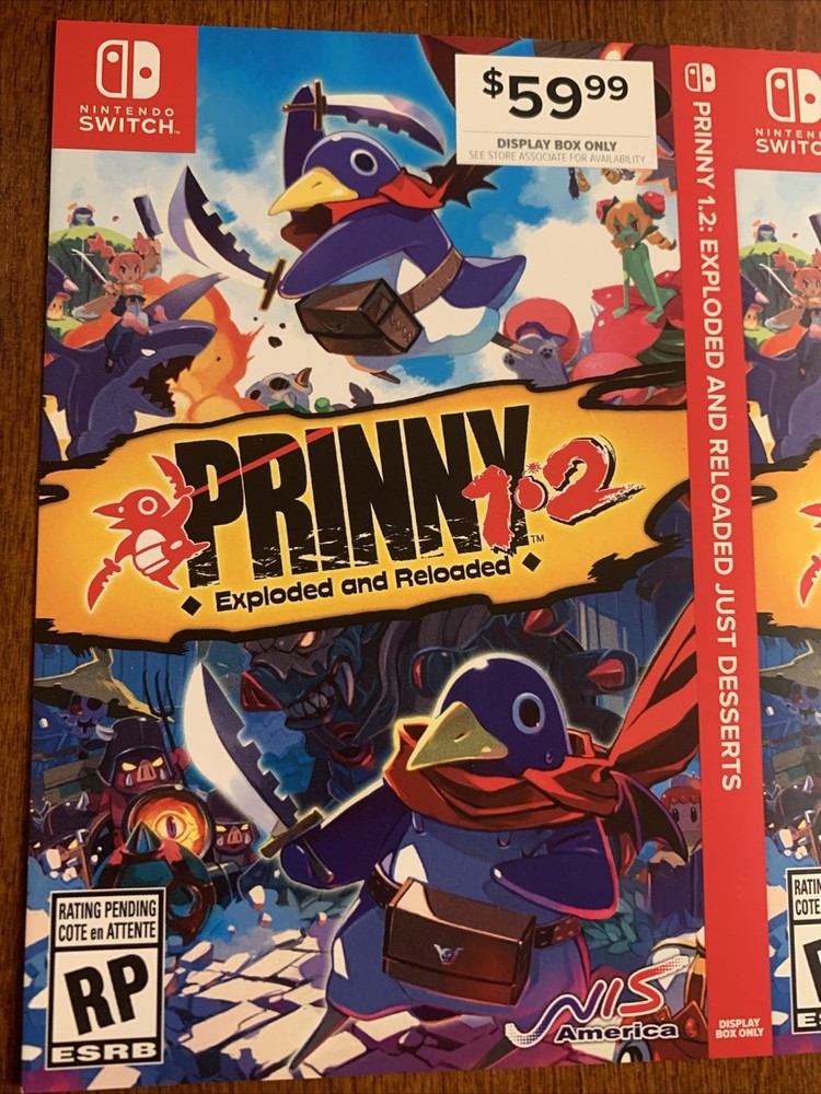 Prinny 1.2 Exploded Nintendo Switch - Authentic- RARE - Display Box Only