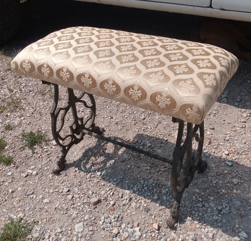 Mid Century Cast Iron Vanity Bench (VB104)
