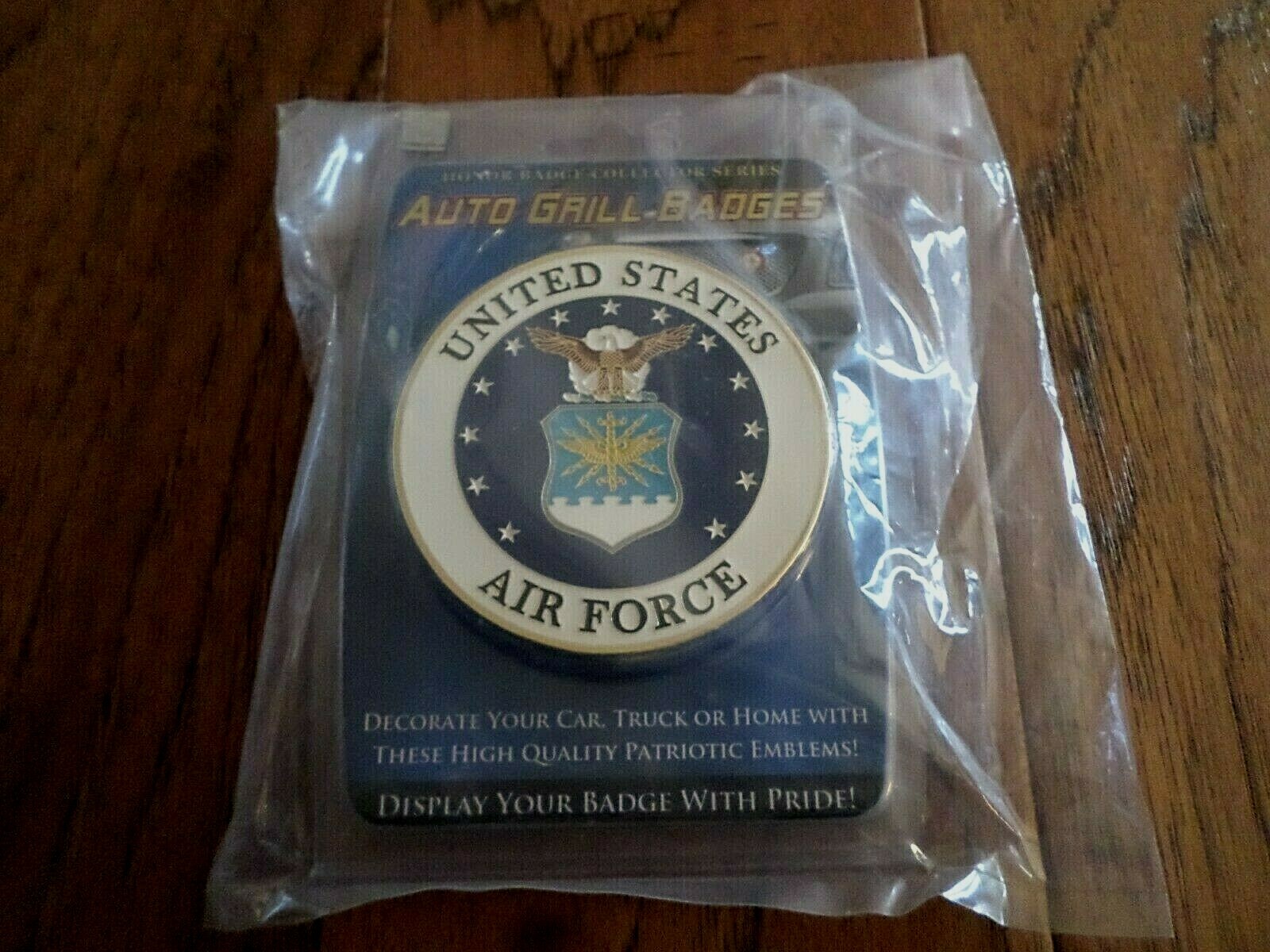 AIR FORCE AUTOMOBILE GRILL BADGE ALL WEATHER EMBLEM AUTO HOME MEDALLION