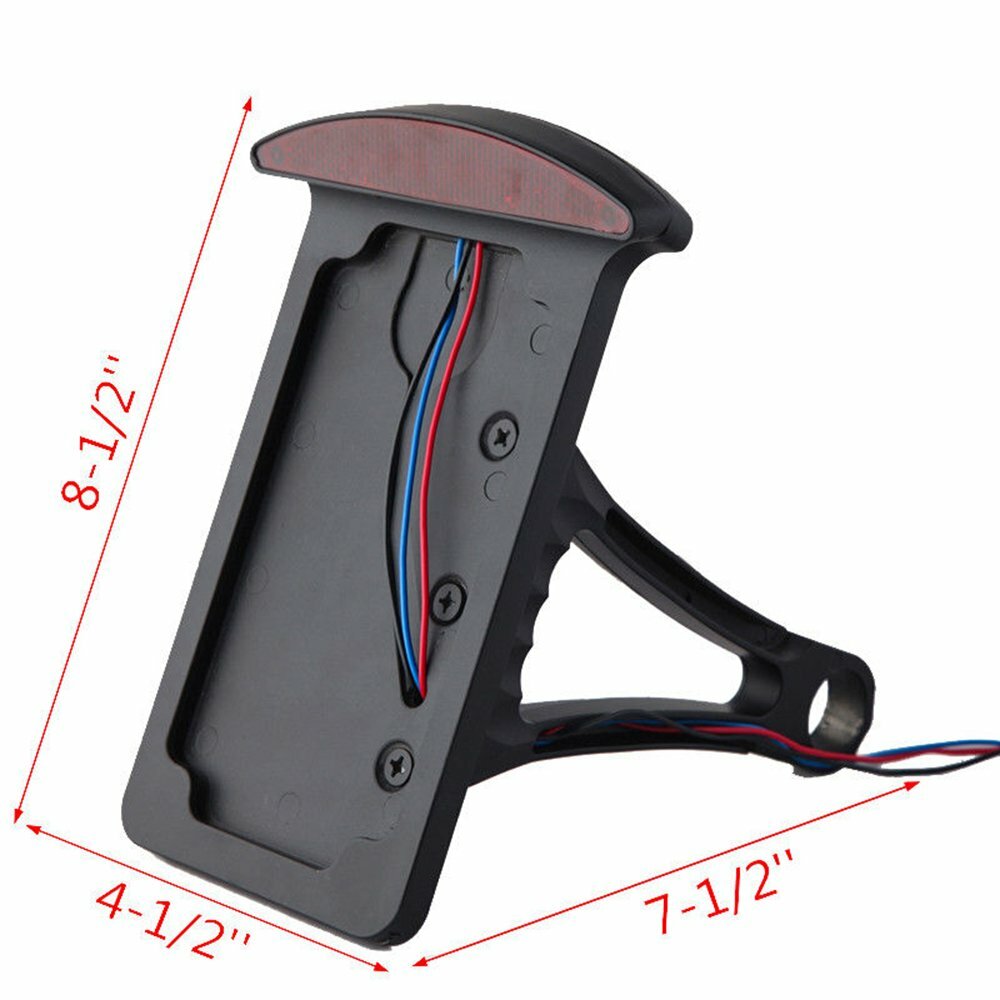 LED Vertical Axle Custom Relocation Side Mount License Plate Bracket Tail Light