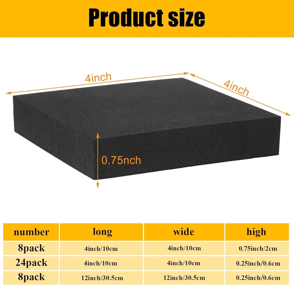 Frienda 8 Pcs Adhesive Foam Padding Sheets with Adhesive Closed Cell Backing Sel