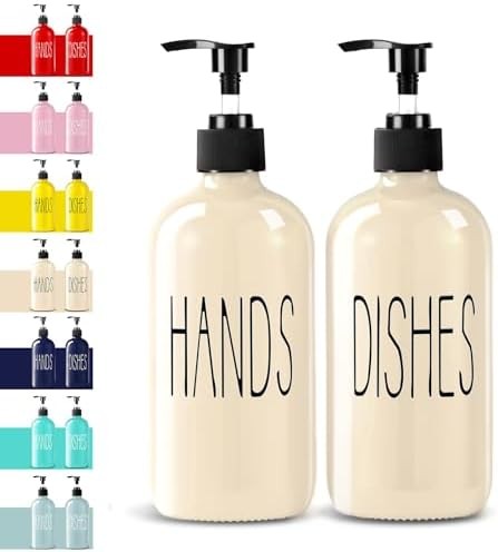 Glass Soap Dispenser Set 2 Pack,16 Oz