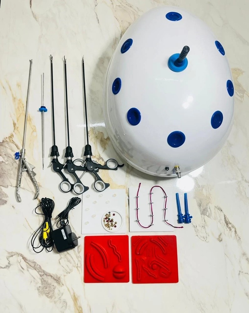 Laparoscopic Endotrainer Simulator Box Camera Training Instruments set Kit 14pc