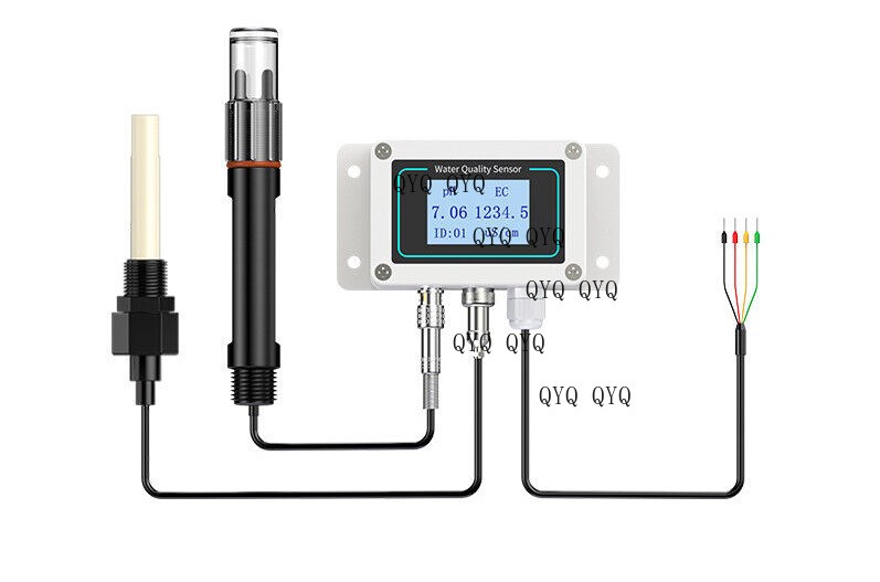 Water Sensor PH EC Meter with Screen Waterproof Box Plastic Electrode RS485