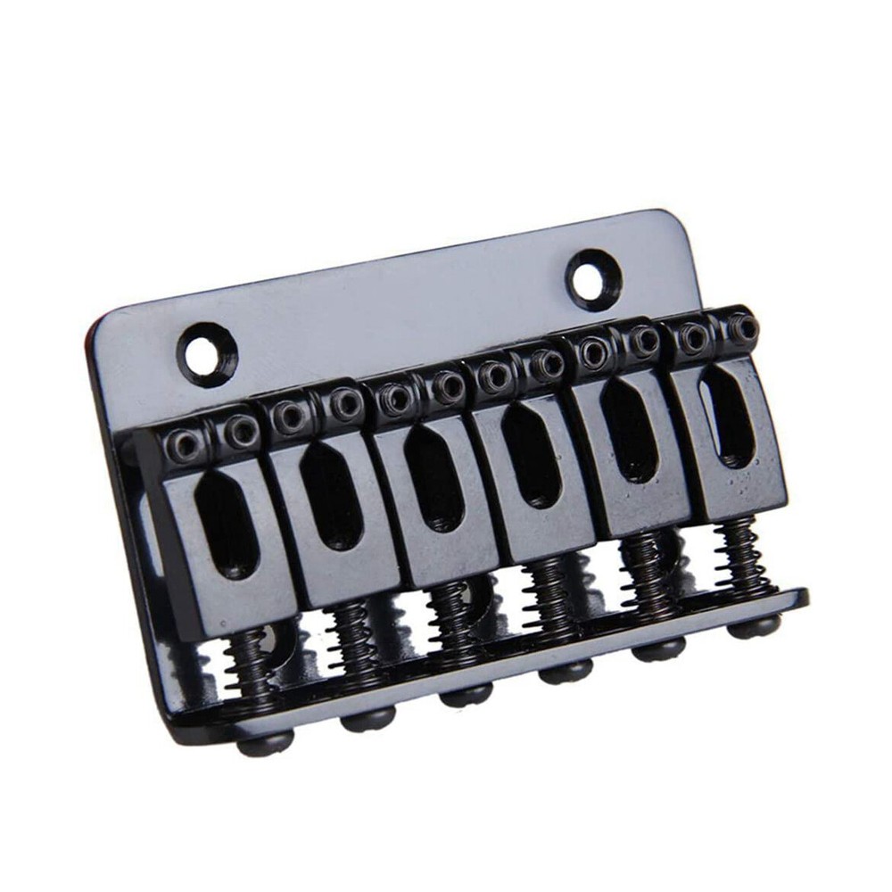6 String 65MM Metal Fixed Hardtail Saddle Bridge Top Load Guitar Tailpiece BK