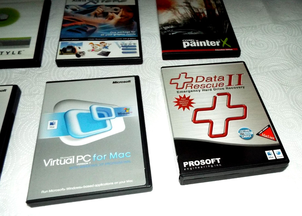 MICROSOFT VIRTUAL PC FOR MAC + OFFICE 2004 MAC+ 4 MISC. PROGRAMS W/KEYS READ!!!!