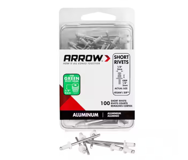 1/8 in. Aluminum Short Rivets (100-Pack)