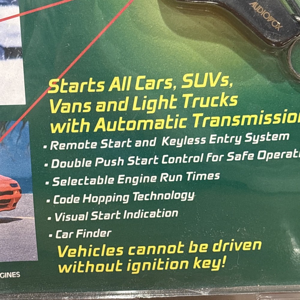 NOS Audiovox Long Range Remote Start And Keyless Entry AARS-10CS READ