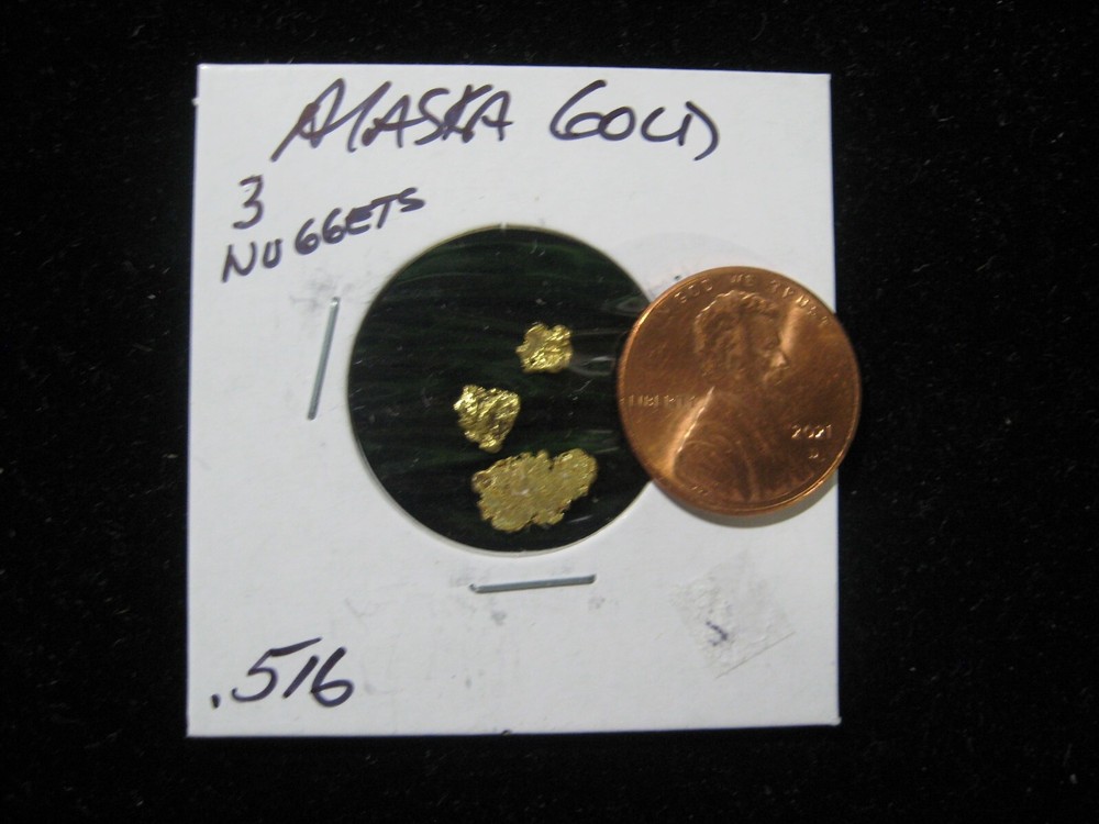 ALASKA GOLD 3 NUGGETS  .516 GRAM