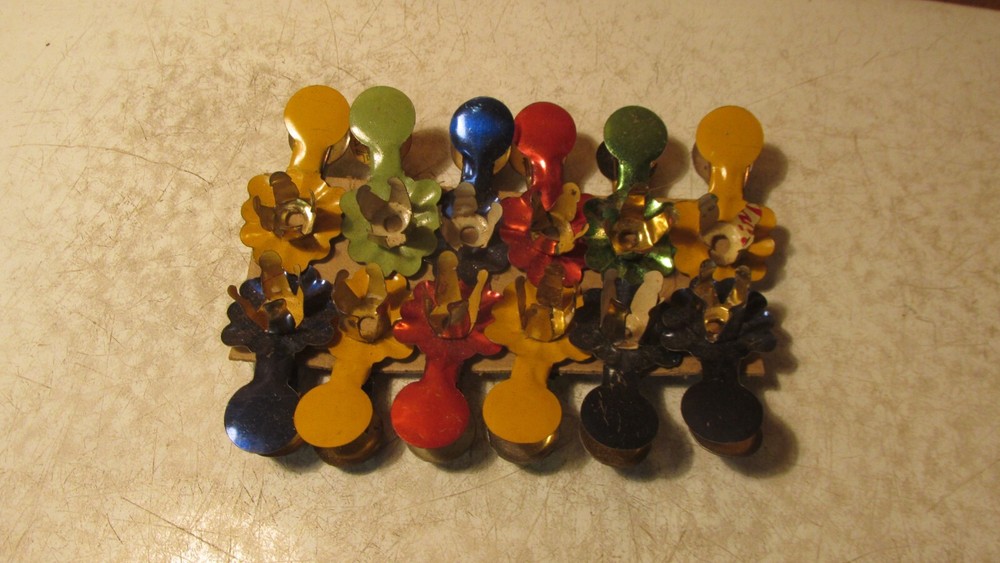 12 Antique Christmas Tree Tin Candle Clips