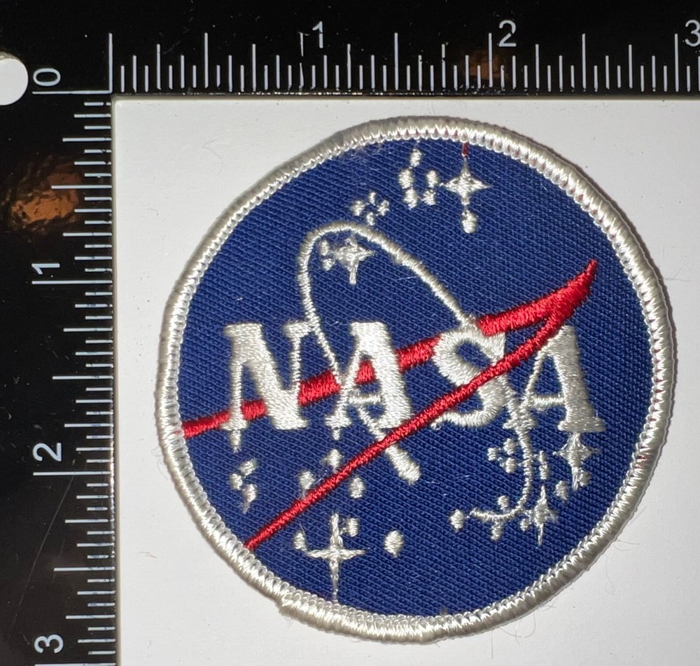 NASA National Aeronautics Space Administration Vector White Edge Patch