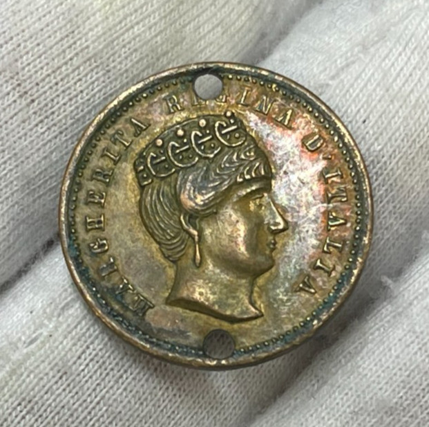Early Italy Medal Coin Holed