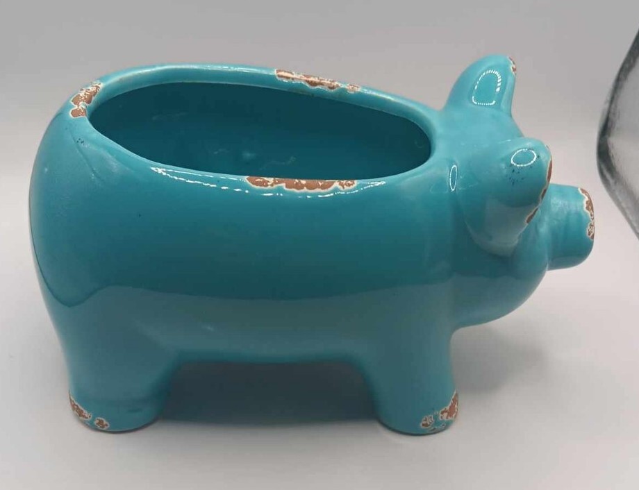 Pig Planter Ceramic 5.5” Long X 3” Tall