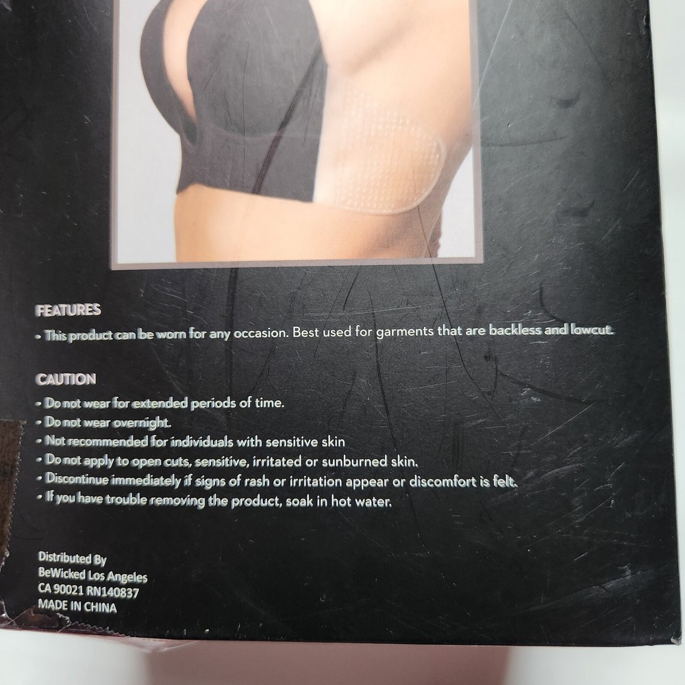 BeWicked Deep V Bra Size B Black - U Shape Microfiber & Silicone Bra