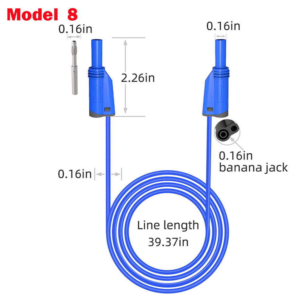 4mm 3.3FT Stackable Banana Plug Test Lead Wire Cable Alligator Clip NEW