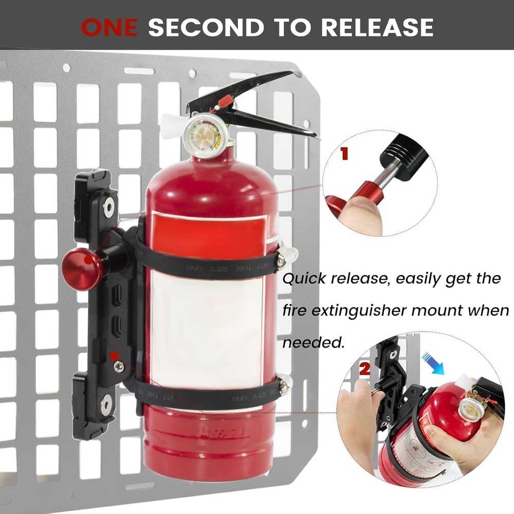 MOLLE Panel Fire Extinguisher Mount Kit Fits 1"-2" Rigid MOLLE Panel Holes Qu...