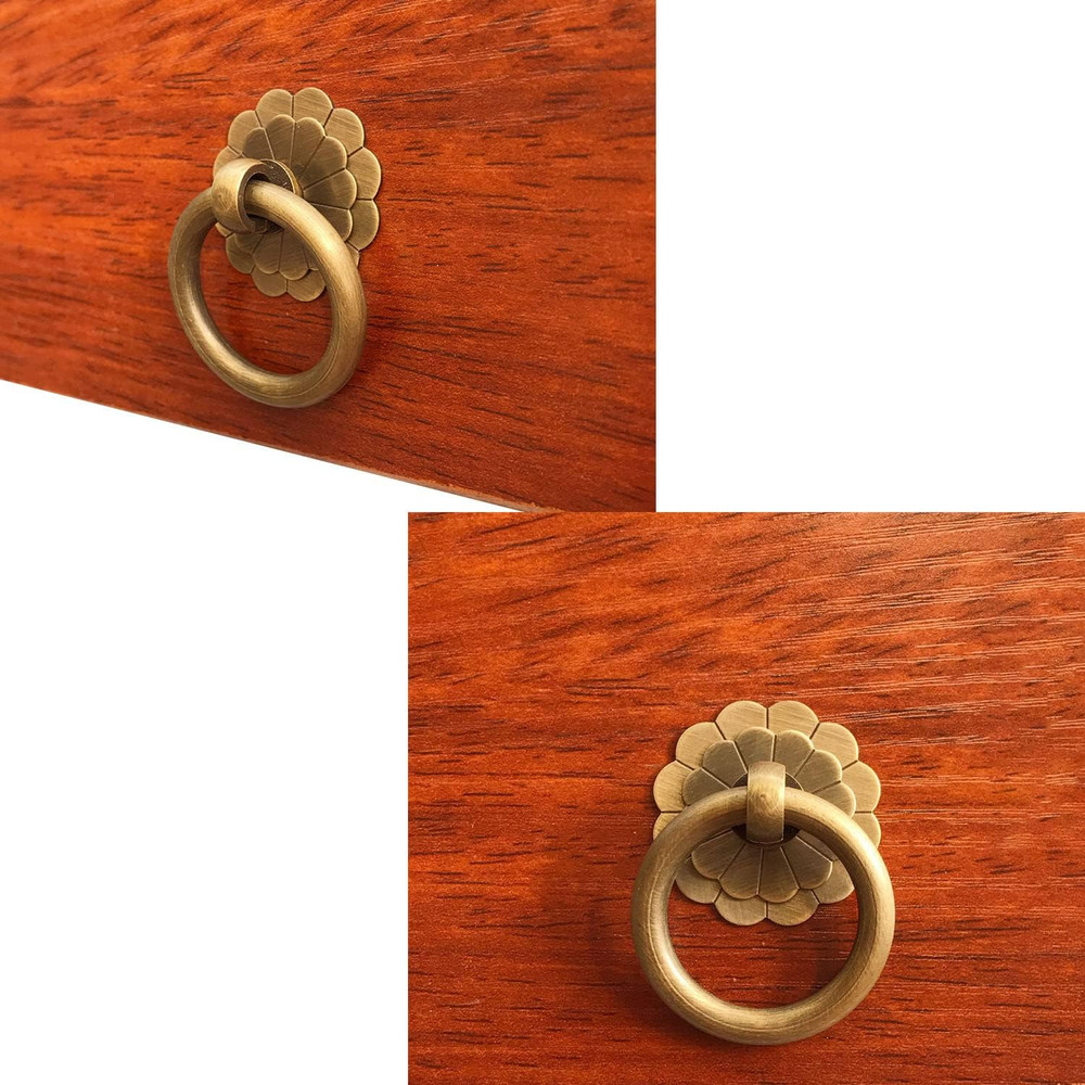 6PCS 2.5Cm Vintage Style Pull Ring Drawer Ring Pulls Vintage Decorative Handles