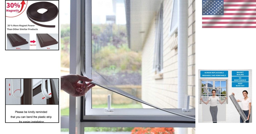 Magnetic Window Screen - Adjustable Size