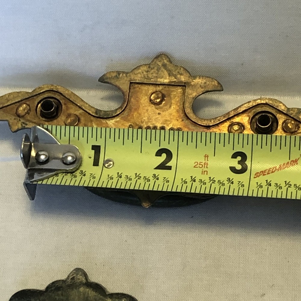 8 Vtg Chippendale Batwing Drawer Pulls Brass 3" Centers A6246DC
