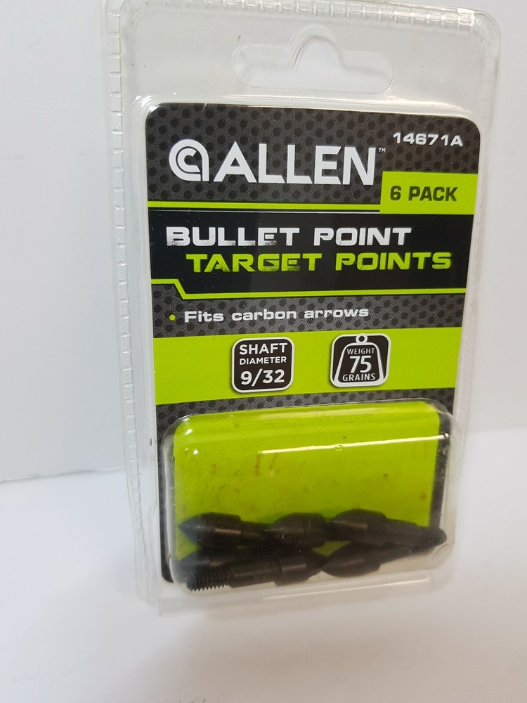 ALLEN 6 PACK 9/32 75 GRAIN BULLET TARGET POINTS