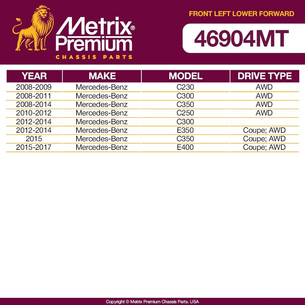 Front Left Lower Forward Control Arm & Bushing TC3472 for Mercedes-Benz