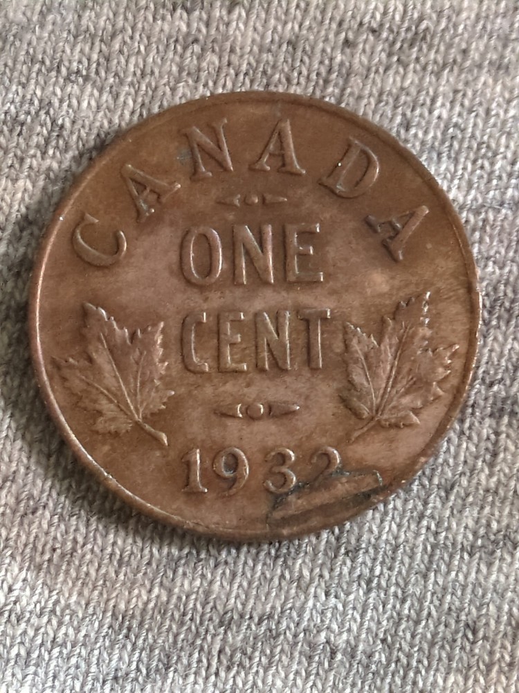 1932 Canada Canadian Cent Penny with errors