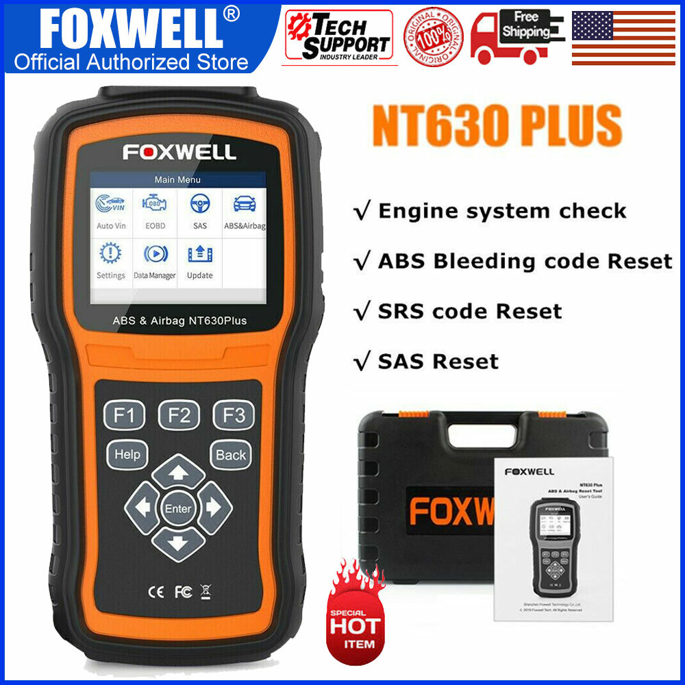 Foxwell NT630 Plus SRS ABS Engine SAS Car OBD2 Scanner Diagnostic Code Reader