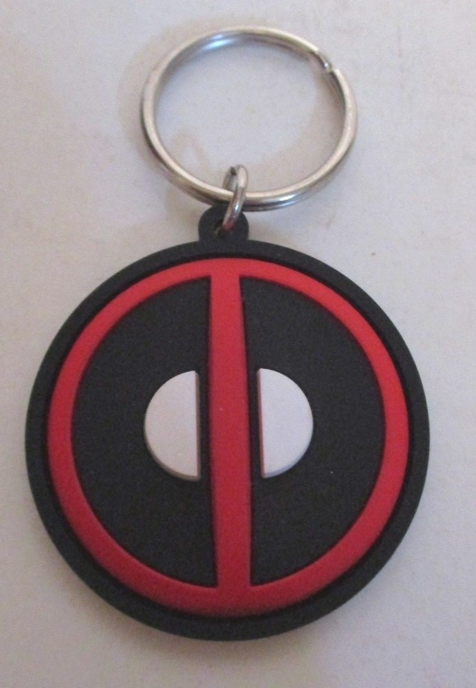 MARVEL COMICS DEADPOOL COMIC BOOK HERO LOGO SILICONE KEY RING KEYCHAIN 2012