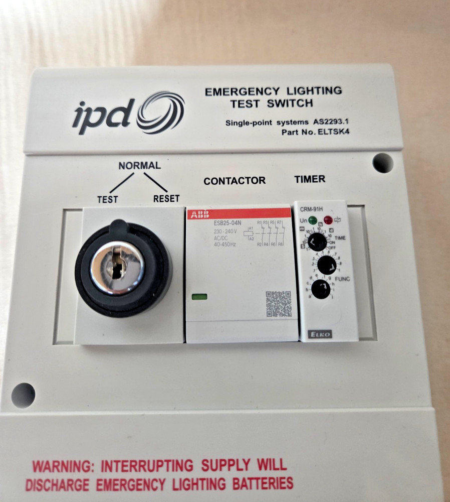 IPD Emergency Lightning Test Switch ELTSK4 25A 240 VAC