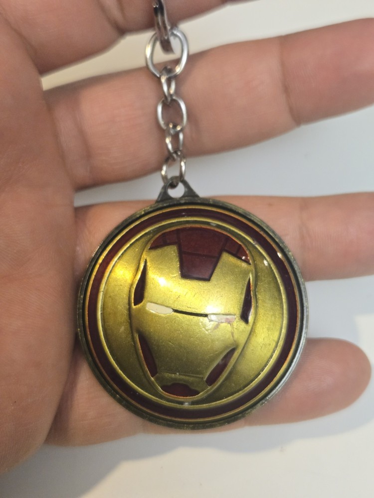 Marvel Comics Iron Man Face Spinner Shield Metal Key Chain C76