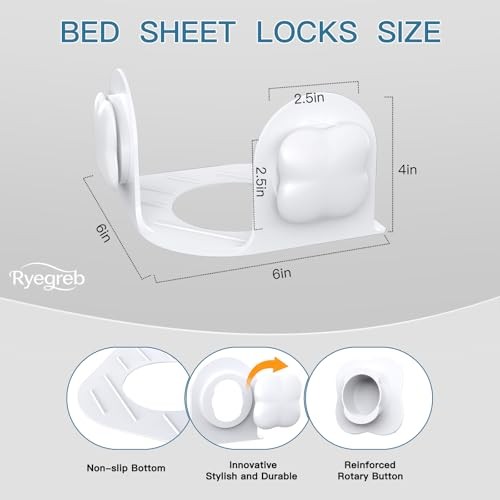 Sheet Holders Bed Sheet Grippers - Fitted Sheet Holder for Corners Keep Sheets