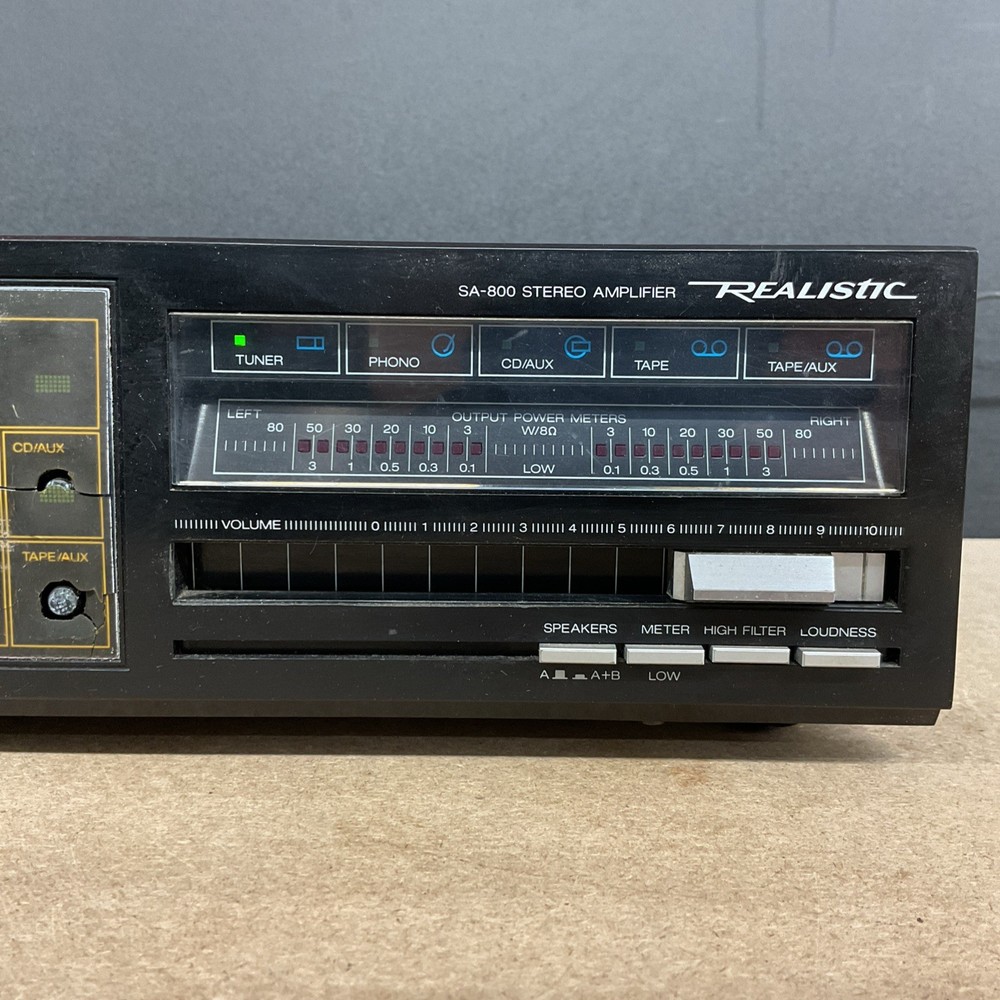 Vintage Realistic Stereo Amplifier Model SA-800 - Untested Powers On
